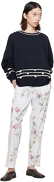 HARAGO White Floral Trousers