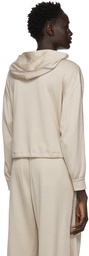 Brunello Cucinelli Taupe Cotton Silk Hoodie