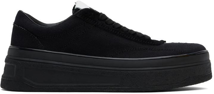 Photo: Jil Sander Black Canvas Low Sneakers