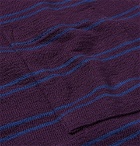 Très Bien - Striped Loopback Cotton-Jersey Half-Zip Sweatshirt - Men - Purple