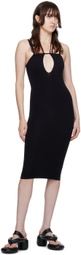 ANDREĀDAMO Black Cut-Out Midi Dress