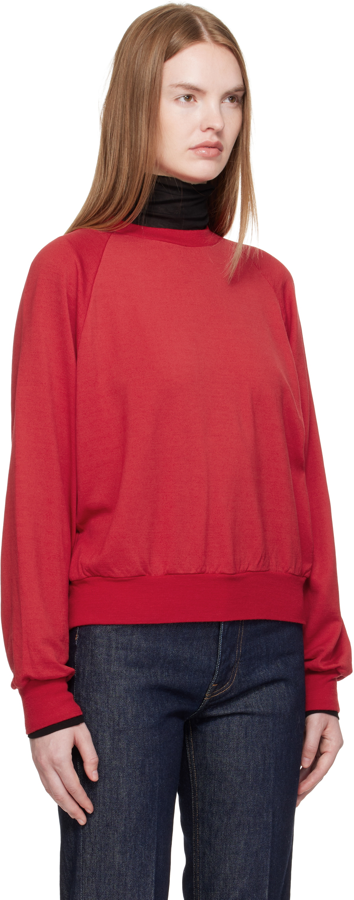 AURALEE Red Light Wool Pullover Sweatshirt