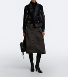 Sacai Paneled wool flannel and twill jacket