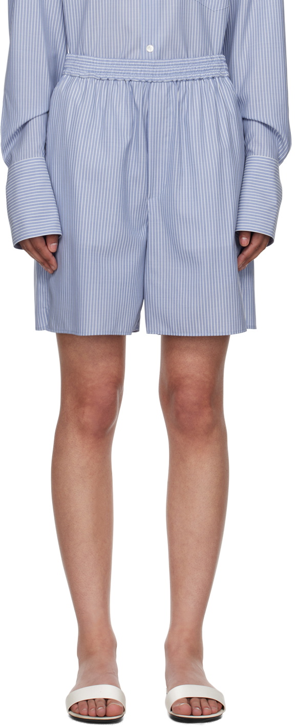 AURALEE Blue Stripe Shorts