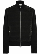 MONCLER - Padded Wool & Velvet Cardigan