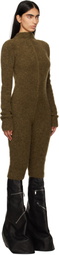 Rick Owens Tan Porterville Alpaca Knit Headon Jumpsuit