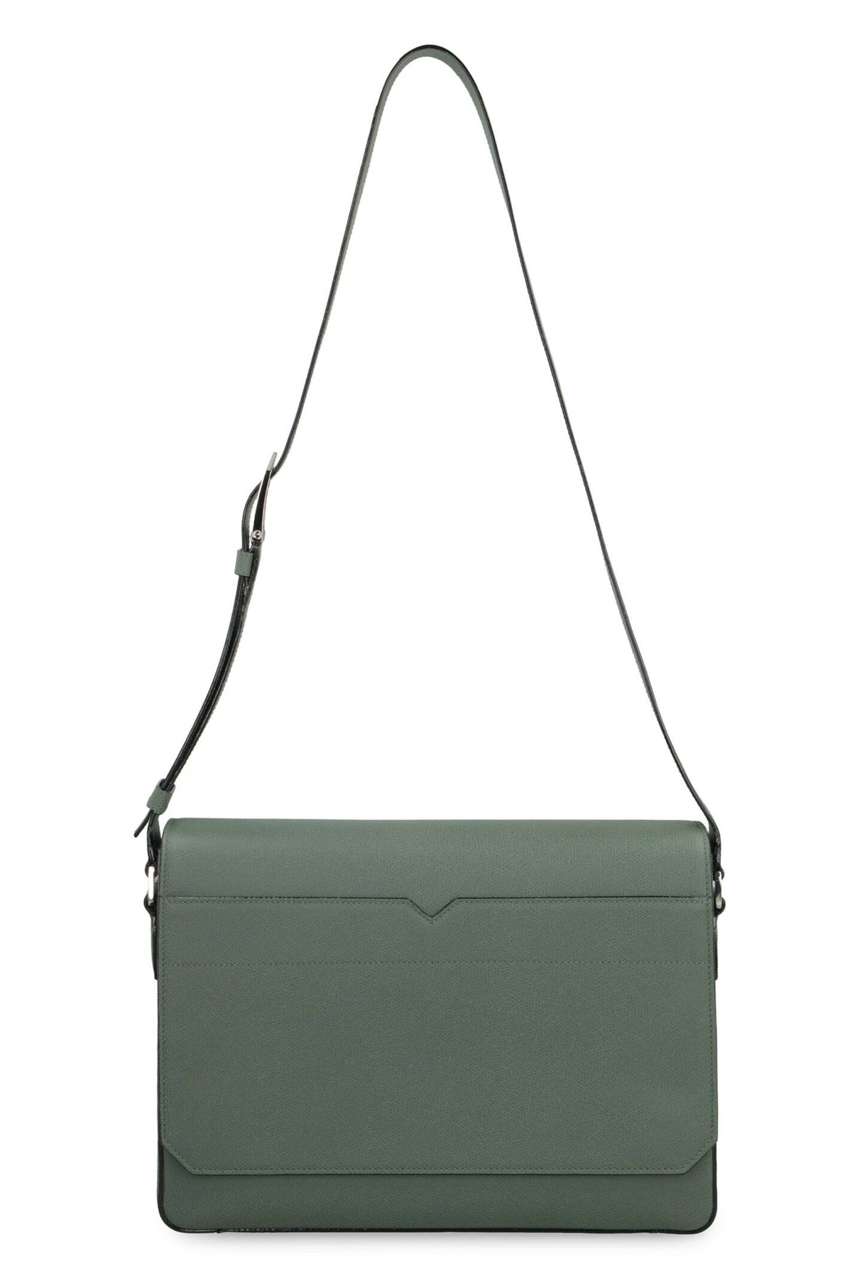 【送料&関税込】Valextra V-line Leather Messenger Bag Valextra - V-Line leather messenger bag green - The Corner
