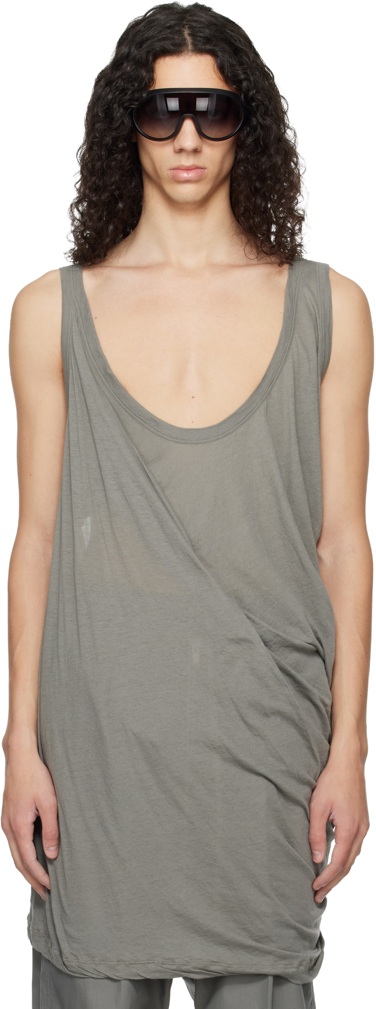 Rick Owens Gray Basic Tank Top Rick Owens