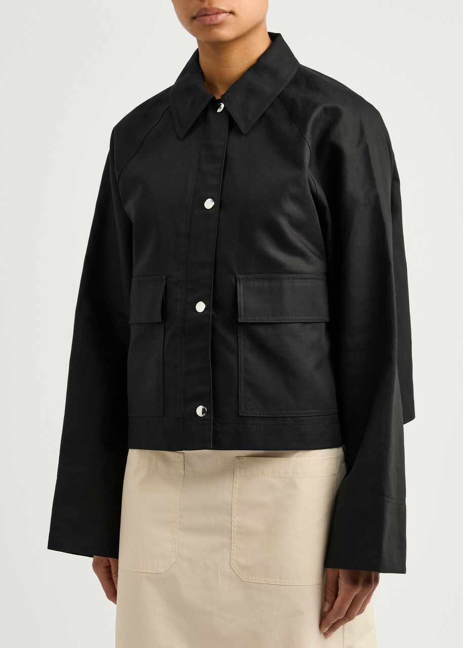 Toteme Cropped Cotton Jacket Black Toteme