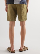 NN07 - Crown Straight-Leg Linen Shorts - Green