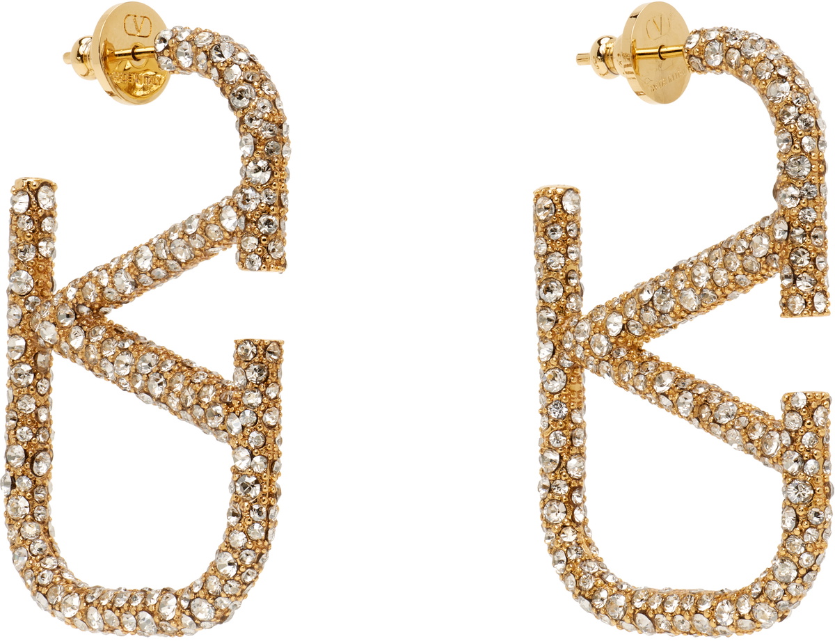Valentino Garavani Swarovski Crystals & Metal VLogo Signature Earrings