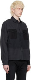 John Elliott Black Military Hemi Shirt