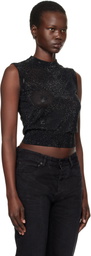 Alexander Wang Black Mock Neck Hotfix Tank Top