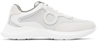 Ferragamo White & Gray Bay Sneakers