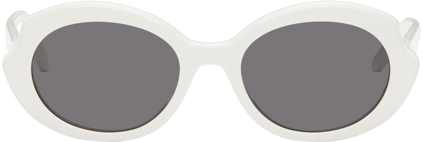LOEWE White Mini Oval Slim Sunglasses Loewe