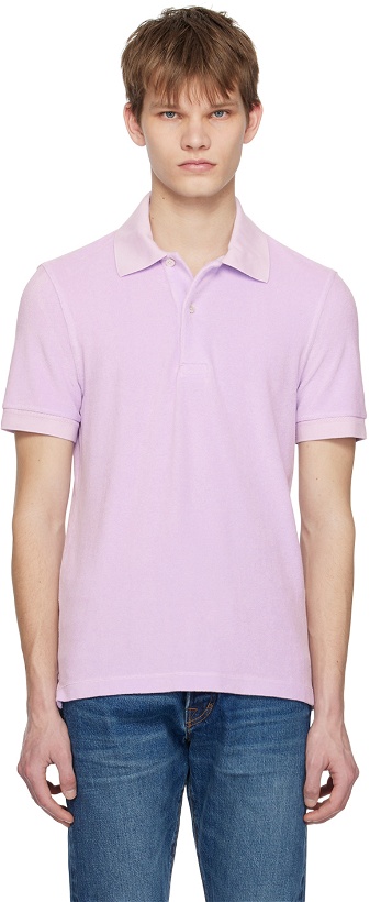 Photo: TOM FORD Purple Buttoned Polo