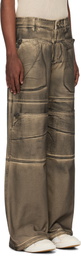 GUESS USA Brown Screenprinted Cargo Jeans