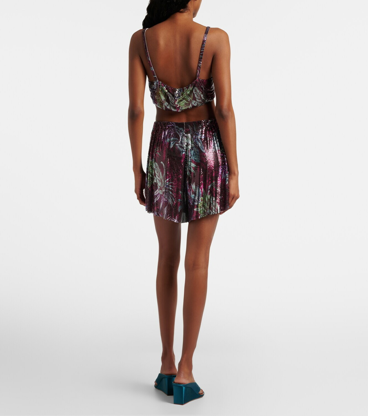 Rabanne Printed chainmail shorts