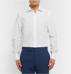 SALLE PRIVÉE - White Finn Cutaway-Collar Double-Cuff Cotton-Poplin Shirt - White