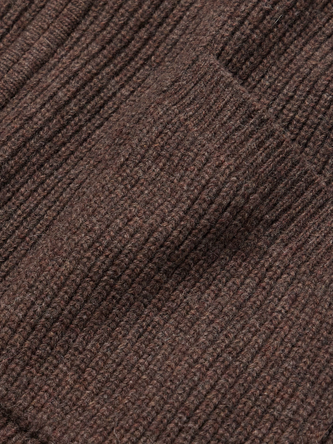 FrizmWORKS - Deck Ribbed Wool-Blend Zip-Up Cardigan - Brown