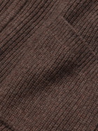 FrizmWORKS - Deck Ribbed Wool-Blend Zip-Up Cardigan - Brown
