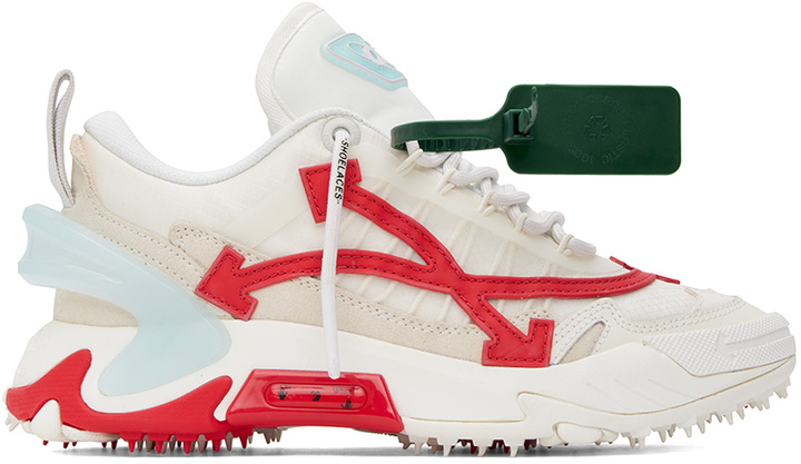 Photo: Off-White White & Red Odsy 2000 Sneakers