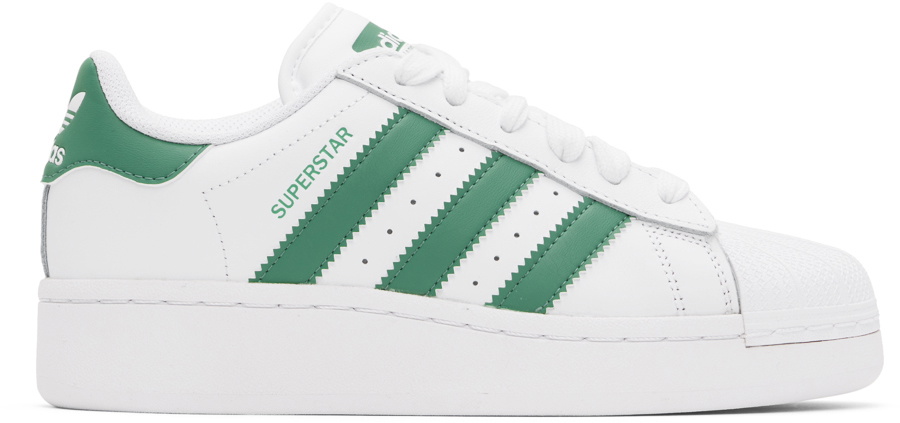 Adidas white green superstar best sale