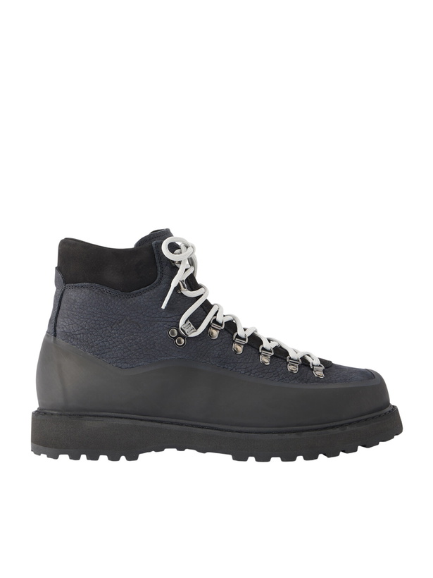 Photo: Diemme - Roccia Vet Rubber-Trimmed Leather Hiking Boots - Black