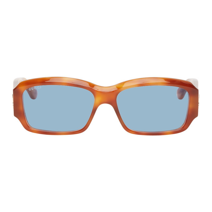 Photo: Gucci Tortoiseshell Acetate Rectangular Sunglasses
