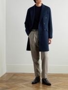 Richard James - Double-Breasted Herringbone Cashmere Coat - Blue