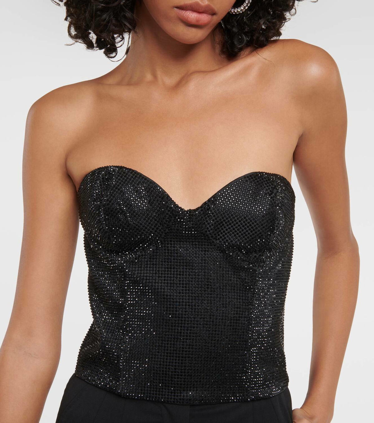 Costarellos Gabra crystal-embellished bustier top
