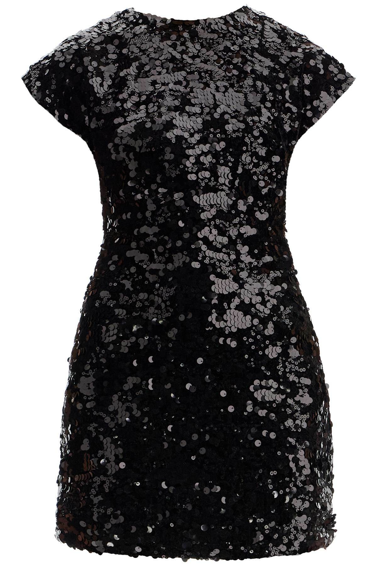 ganni black sequin dress Rent Ganni Black Velvet Sequin Mini Dress