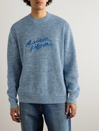 Maison Kitsuné - Logo-Embroidered Cotton Sweater - Blue