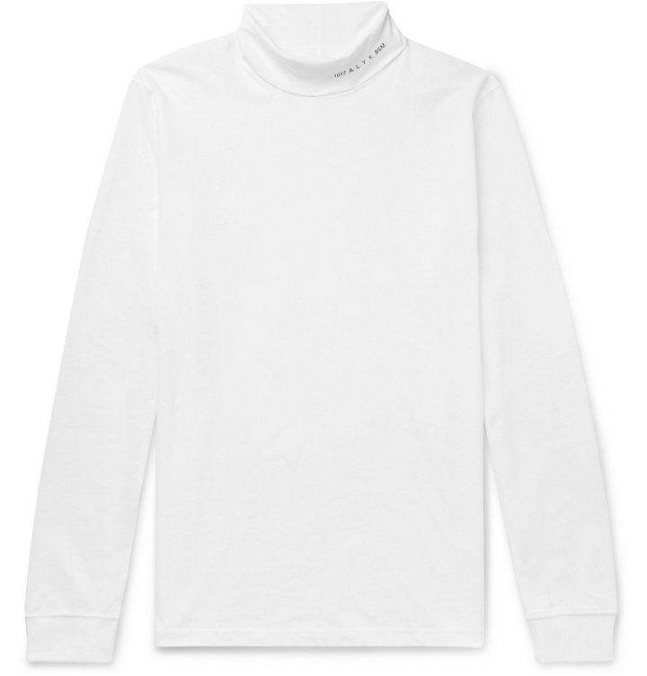 Photo: 1017 ALYX 9SM - Logo-Print Cotton-Blend Jersey Rollneck T-Shirt - White