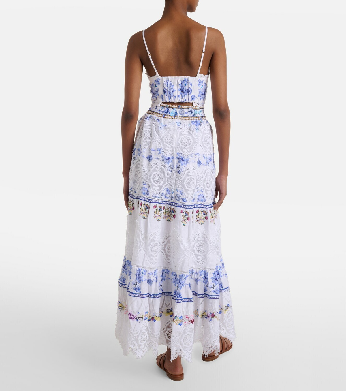 Camilla All About That Lace linen midi skirt