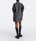 Sacai Pleated asymmetric wool skort
