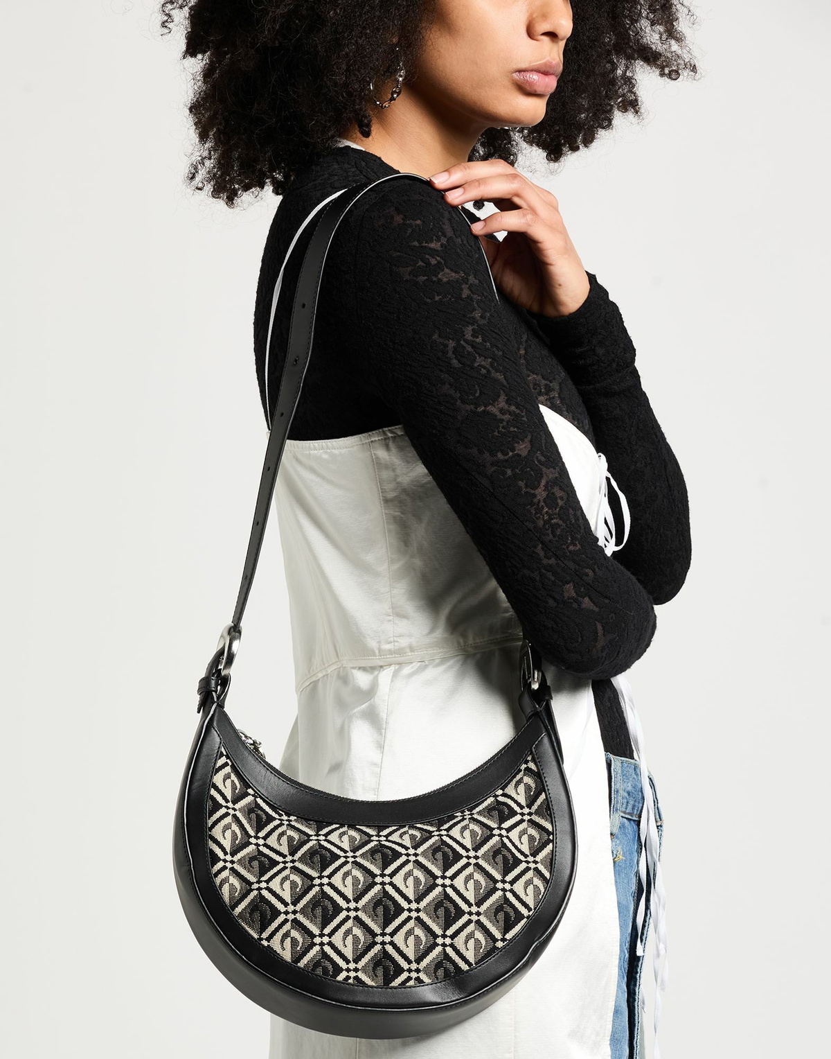 Marine Serre Womens Cross-body bag in Black
