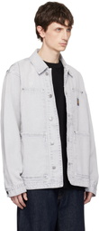 Carhartt Work In Progress Gray OG Double Front Denim Jacket