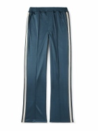TOM FORD - Straight-Leg Webbing-Trimmed Jersey Track Pants - Blue