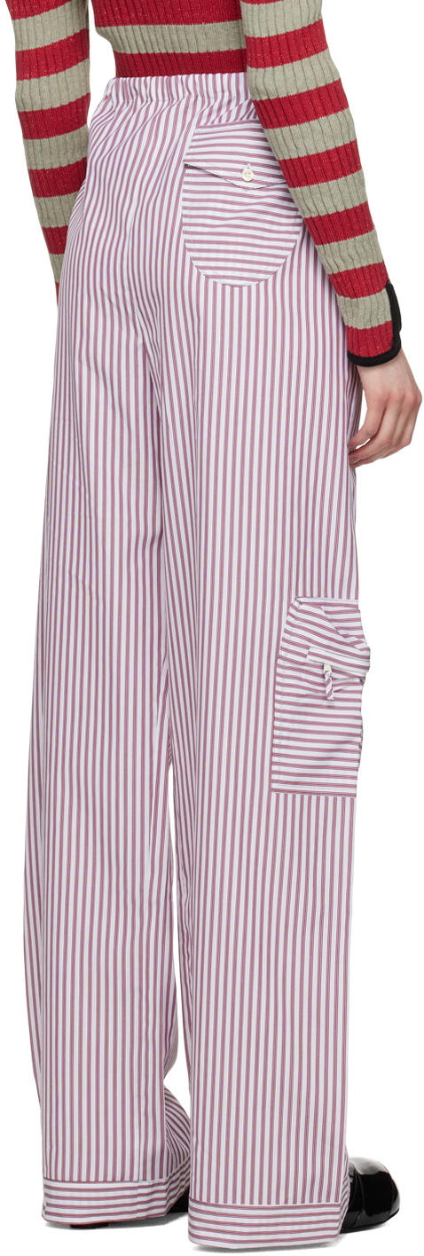 Cormio White & Burgundy Pijama Trousers