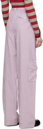 Cormio White & Burgundy Pijama Trousers