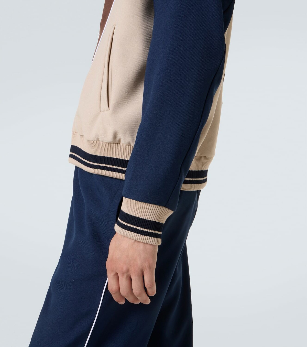 Valentino Colorblocked logo zip-up sweatshirt