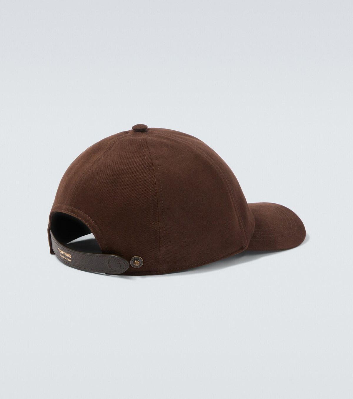 Tom Ford Logo embroidered canvas and leather cap