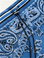 AMIRI - Bandana-Jacquard Cotton and Cashmere-Blend Drawstring Shorts - Blue