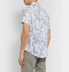 Onia - Jack Button-Down Collar Printed Linen Shirt - Blue