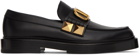 Valentino Garavani Black Stud Sign Loafers