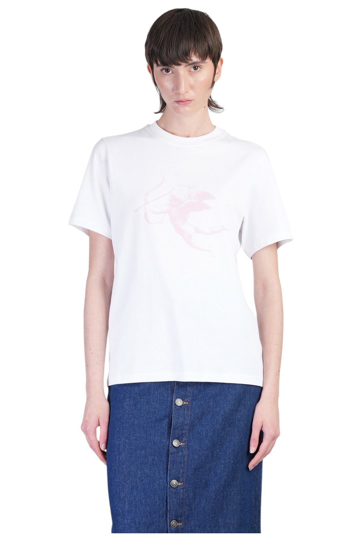 Fiorucci Women's Squiggle Angels T-Shirt Washed Fig in Brown