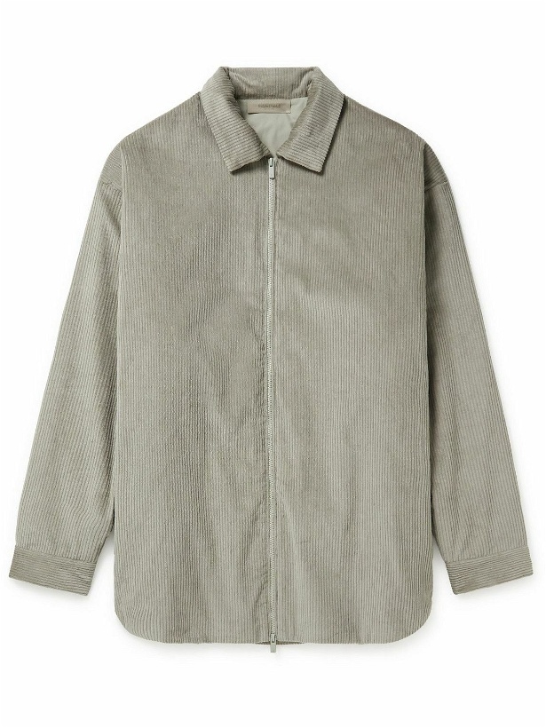Photo: FEAR OF GOD ESSENTIALS - Cotton-Corduroy Zip-Up Shirt Jacket - Gray