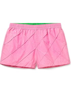 Bottega Veneta - Slim-Fit Short-Length Intrecciato Swim Shorts - Pink