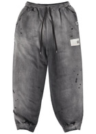 Maison mihara yasuhiro Sun Faded Like Distressed Cotton Sweatpants Black